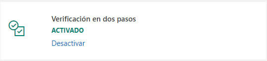 activar verificacion dos pasos