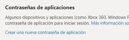 crear contraseña aplicaciones