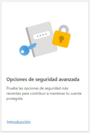 opciones seguridad avanzada